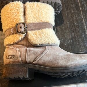 UGG Tan and Cream Shearling Boots